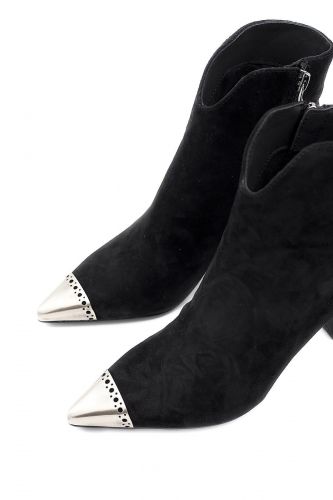 Boots en nubuk noir avec bout métal BRUNO PREMI | Marine