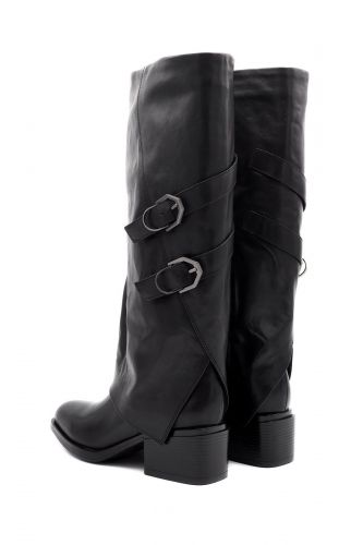 Bottes en cuir noir à petit talon BRUNO PREMI | MARINE Auvelais