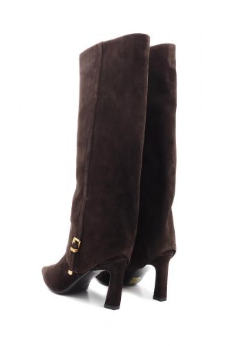 Bottes à talon haut en daim marron BRUNO PREMI | MARINE Auvelais