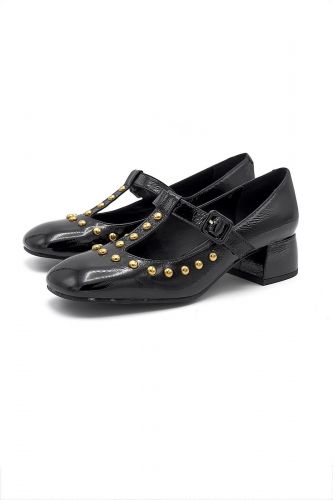 Bruno Premi mocassin Noir femmes (Mary Jane babies - BI1403 clous or) - Marine | Much more than shoes