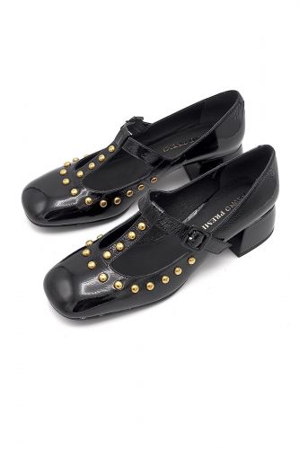 Bruno Premi mocassin Noir femmes (Mary Jane babies - BI1403 clous or) - Marine | Much more than shoes