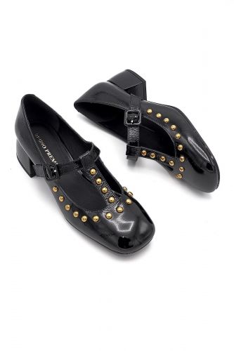 Bruno Premi mocassin Noir femmes (Mary Jane babies - BI1403 clous or) - Marine | Much more than shoes