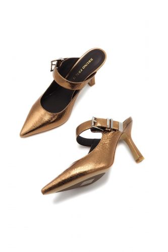 Bruno Premi mule Cuivre femmes (mule sabot pointu  - 0402 métalisé cuivré) - Marine | Much more than shoes