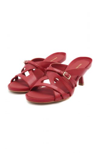 Bruno Premi mule Rouge femmes (mule talon fin bisauté - 5009 rock cuir red) - Marine | Much more than shoes