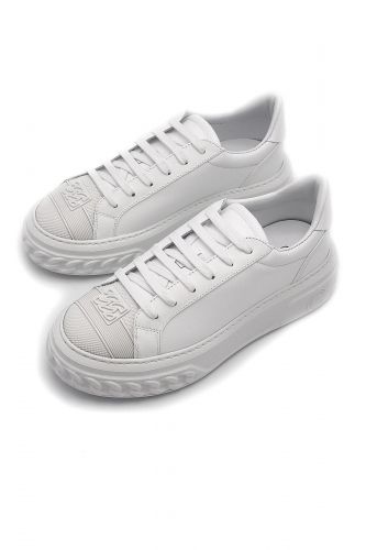 Casadei basket bas Blanc femmes (cuir blanc semelle moyenne claire - OFF ROAD blanc cuir) - Marine | Much more than shoes