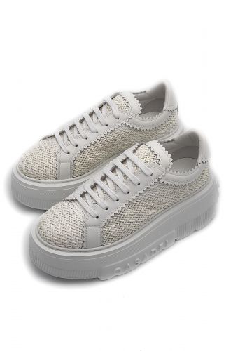 Baskets en cuir tressé blanche CASADEI | Marine