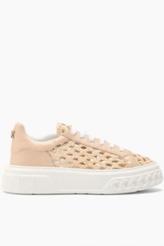 Casadei basket bas Nude femmes (Cuir tressé nude semelle logo - OFFROAD 3301 nude) - Marine | Much more than shoes