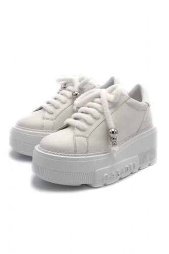 Baskets en cuir blanc CASADEI | Marine