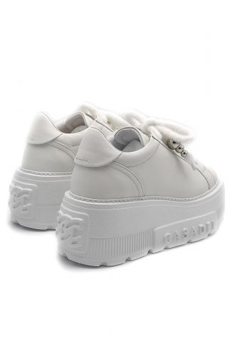 Baskets en cuir blanc CASADEI | Marine