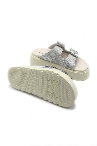 Mule en cuir argenté CASADEI | Marine