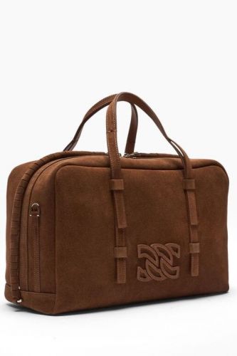 Sac bowling BIGLI en daim brun CASADEI | Marine Auvelais 