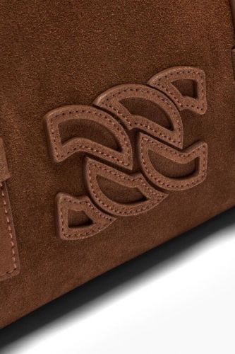 Sac bowling BIGLI en daim brun CASADEI | Marine Auvelais 