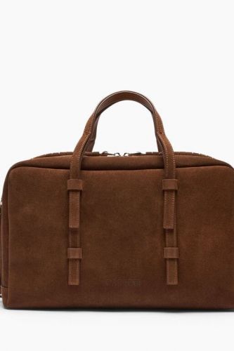 Sac bowling BIGLI en daim brun CASADEI | Marine Auvelais 