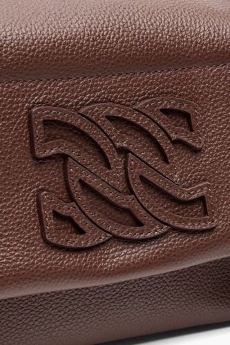 Sac à rabet BRERA en cuir brun CASADEI | Marine Auvelais 