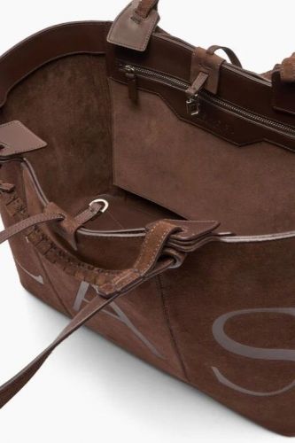 Sac cabas GALLERIA daim brun CASADEI | Marine Auvelais 