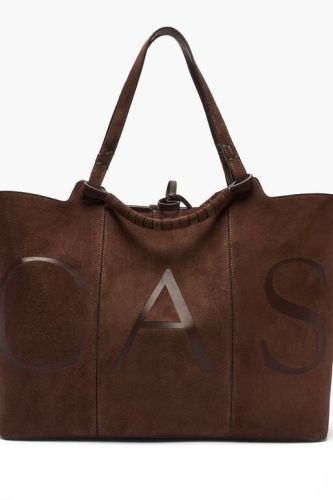 Sac cabas GALLERIA daim brun CASADEI | Marine Auvelais 
