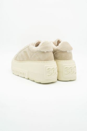 Baskets en nubuk beige avec intérieur teddy CASADEI | Marine