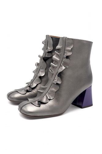 Boots en cuir métalisé gris CHIE MIHARA | Marine