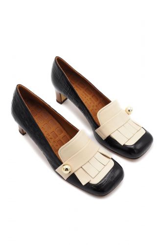 Mocassin en cuir bicolore à franges CHIE MIHARA | MARINE Auvelais