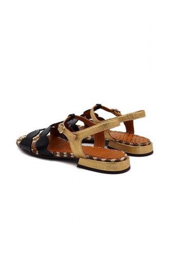 Sandales en vernis noir et bride dorée CHIE MIHARA | Marine