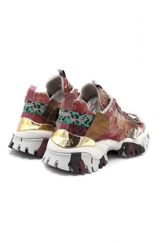 Basket bordeaux avec poils érrayés JOIA | Marine