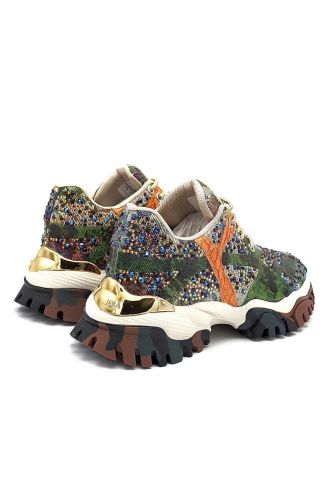 CLJD - JOIA Paris basket bas Vert femmes (multi strass green orange - F033 - 8207) - Marine | Much more than shoes