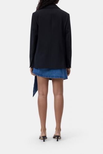 Blazer noir bi-matière CLOSED | Marine Auvelais 
