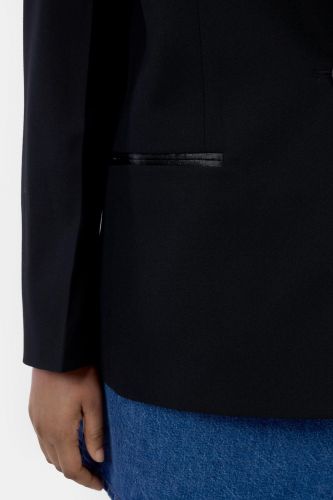 Blazer noir bi-matière CLOSED | Marine Auvelais 
