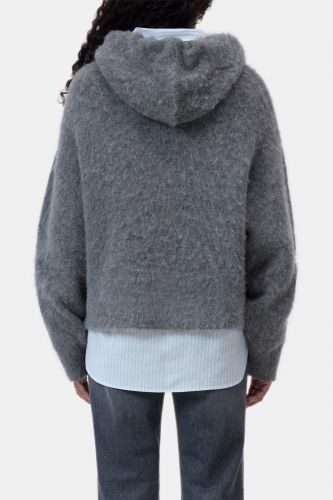 Hoodie gris avec gros noeud CLOSED | Marine Auvelais 