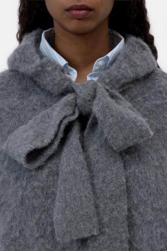 Hoodie gris avec gros noeud CLOSED | Marine Auvelais 