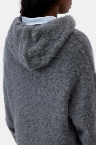 Hoodie gris avec gros noeud CLOSED | Marine Auvelais 