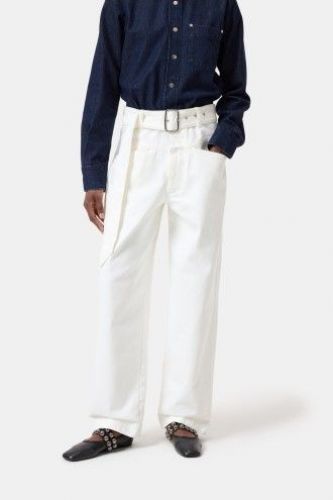 Closed Femme pantalon Blanc femmes (Jeans loose blanc + ceinture - poches en - DENI X ) - Marine | Much more than shoes