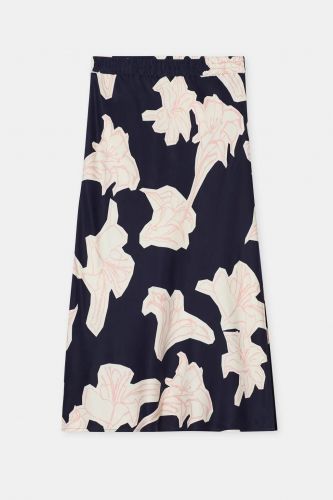 Jupe midi imprimé floral CLOSED | Marine