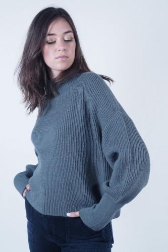 Pull court en maille vert CLOSED | Marine