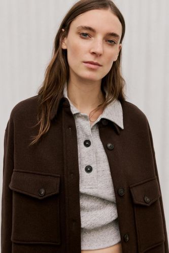 Surchemise oversize en laine marron CLOSED | Marine