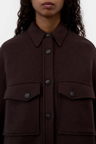 Surchemise oversize en laine marron CLOSED | Marine