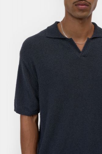 Closed Homme polo Bleu hommes (polo bouclette petit col V - C86171 navy) - Marine | Much more than shoes