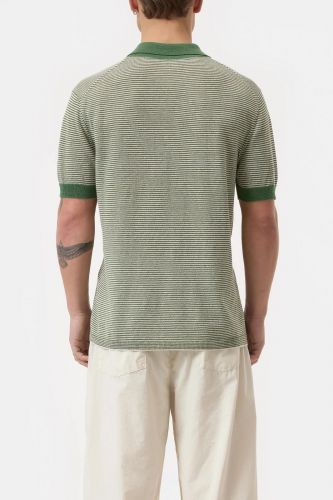 Polo ligné vert & blanc CLOSED | Marine
