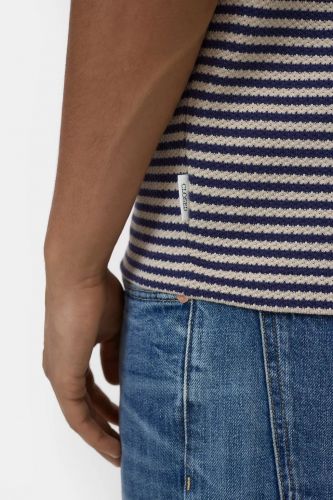 Polo marinière à zip CLOSED | Marine