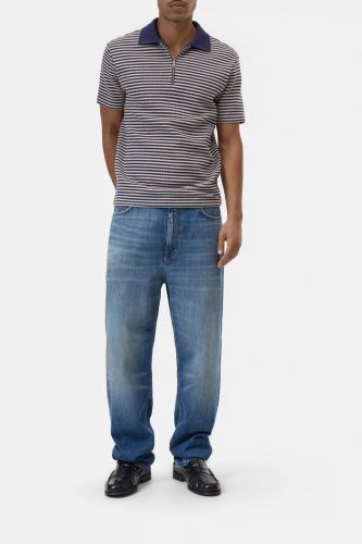 Polo marinière à zip CLOSED | Marine