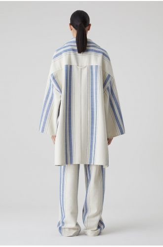 Manteau blanc ligné bleu CLOSED | Marine