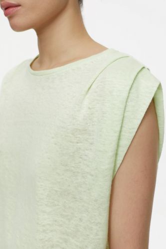 T-shirt sans manches en lin vert CLOSED | Marine