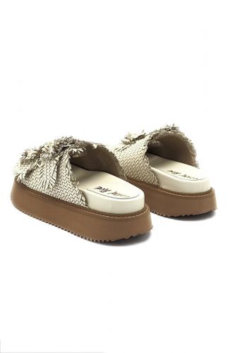 Mules en cuir tressé blanc CORAL BLU | Marine