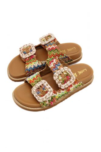 Mules 2 brides multi vif CORAL BLU | Marine