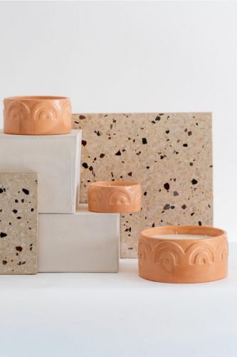 Côté Bougie Marrakech Bougie Rose  (Bougie M BAB ROSE POUDRE diam : 13cm - BAB ROSE POUDRE M 3 mèches) - Marine | Much more than shoes