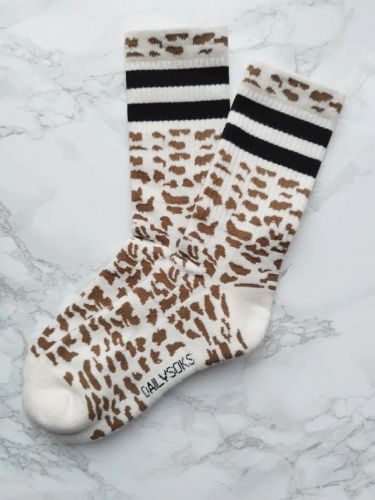 DailySocks chaussette Noir/beige femmes (Motif animals écru/noir - AMANDA écru/noir) - Marine | Much more than shoes