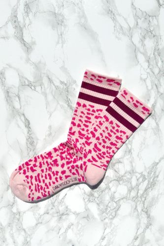 DailySocks chaussette Beige femmes (Motif animals rose/beige - AMANDA lilas rose/beige) - Marine | Much more than shoes