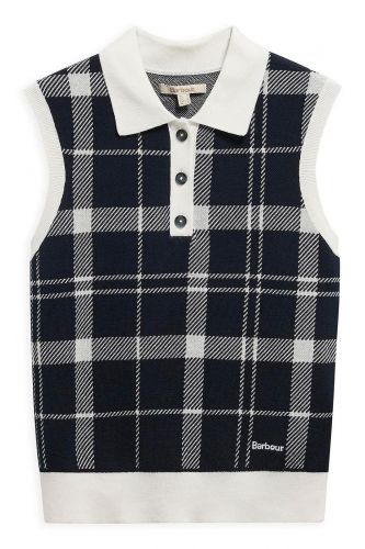 Débardeur style polo tartan bleu marine BARBOUR | Marine