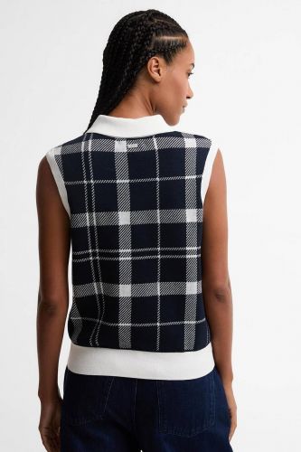 Débardeur style polo tartan bleu marine BARBOUR | Marine