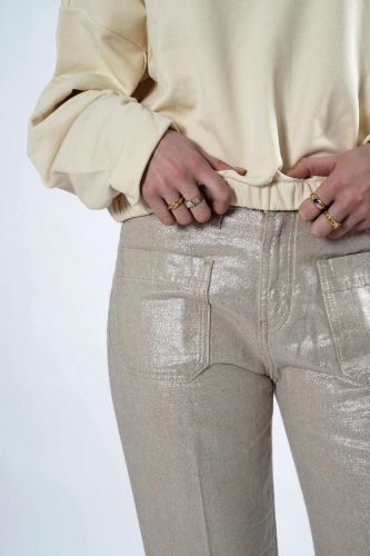 Denim Studio pantalon Or femmes (Jeans grandes poches - JOSH gold) - Marine | Much more than shoes